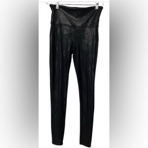 Spanx Size Medium Black Shiny Leggings